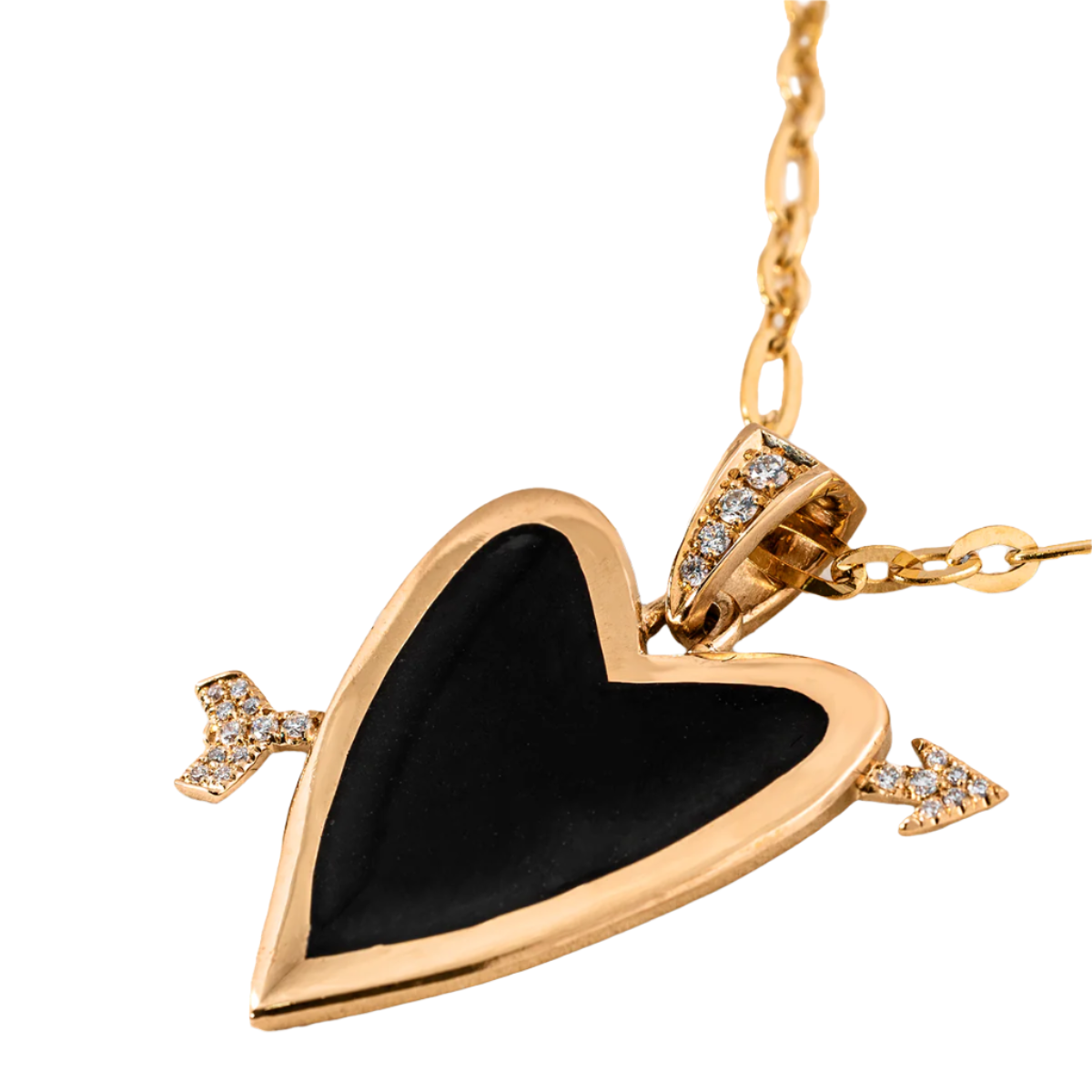 Collar Corazón de Cupido - Negro