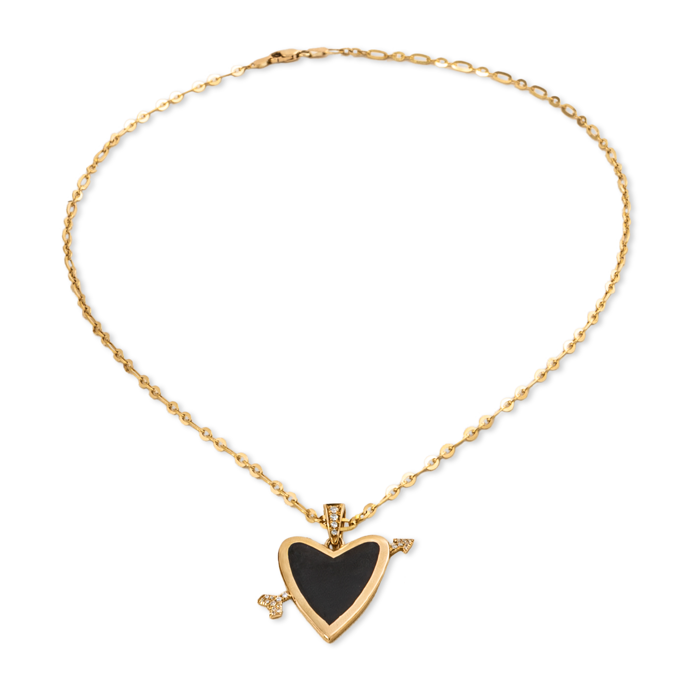 Cupids Heart necklace - Black