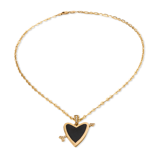 Cupids Heart necklace - Black