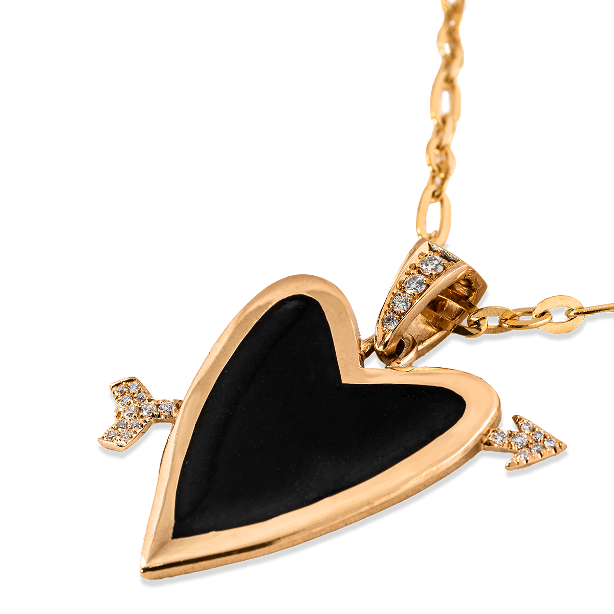 Cupids Heart necklace - Black