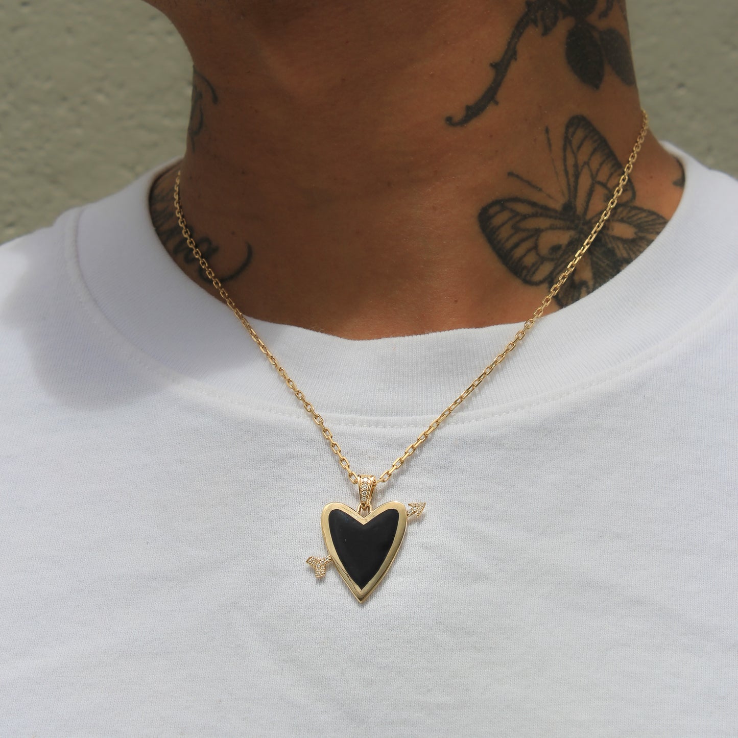 Cupids Heart necklace - Black