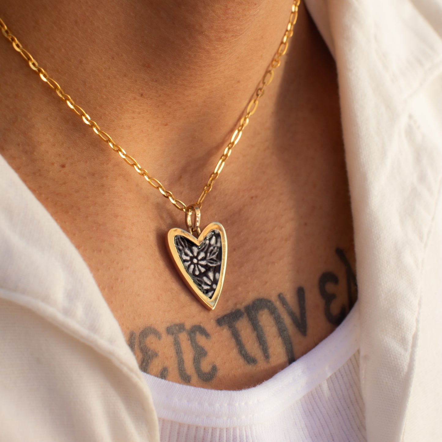 Talavera Heart necklace - black