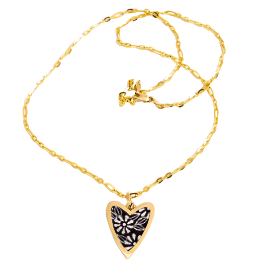 Talavera Heart necklace - black