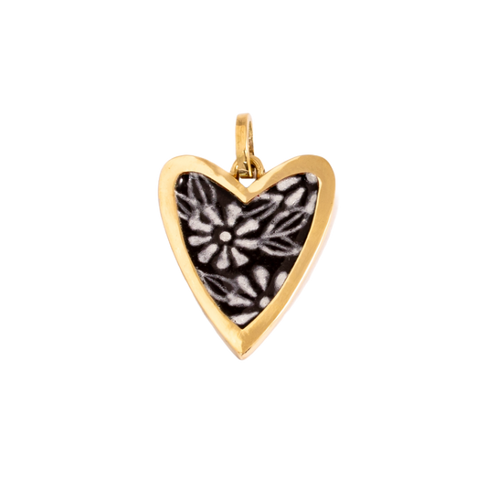 Talavera Heart pendant - black